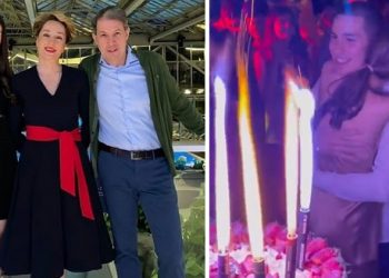 სანთლების ჩაქრობისას შეყვარებული ჩაეხუტა… – ცნობილი ექიმების ვაჟის გრანდიოზული ოქროს იუბილე (ვიდეო)