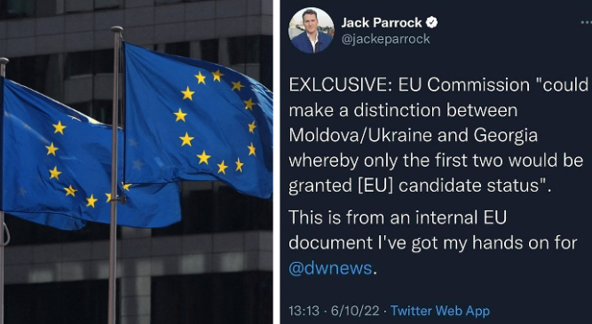 ევროკავშირის სტატუსი შესაძლოა, მხოლოდ უკრაინამ და მოდლოვამ მიიღონ, საქართველომ – არა – “დოიჩე ველეს” ჟურნალისტი ექსკლუზიურ ინფორმაციას წერს