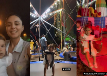 ბულვარში ველოსიპედით გასეირნება და საქანელები – ნახეთ როგორ ატარებენ დროს ბათუმში სოფო ნიჟარაძე და ელის მარია