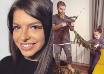 “ასეთი ლამაზი და დიდი ნაძვის ხე ცხოვრებაში არ მქონია” – ნახეთ როგორ მორთო ნაძვის ხე თი მაჭავარიანმა რჩეულთან და შვილებთან ერთად