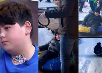 პატარა დათი ქოქრაშვილი მამასთან ერთად სრიალებს – ბედნიერი კადრები