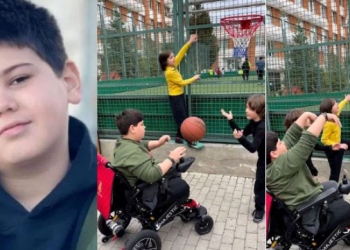 პოზიტიური კადრები – დათი ქოქრაშვილი მეგობრებთან ერთად კალათბურთს თამაშობს