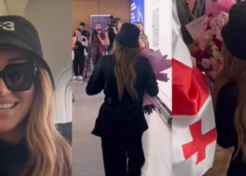 ნუცა ბუზალაძე სამშობლოში დაბრუნდა – ნახეთ როგორ დახვდნენ მომღერალს აეროპორტში