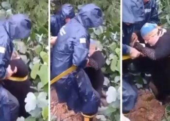 მაშველებმა დამეწყრილი ადგილიდან ქალი ამოიყვანეს – ემოციური ვიდეო