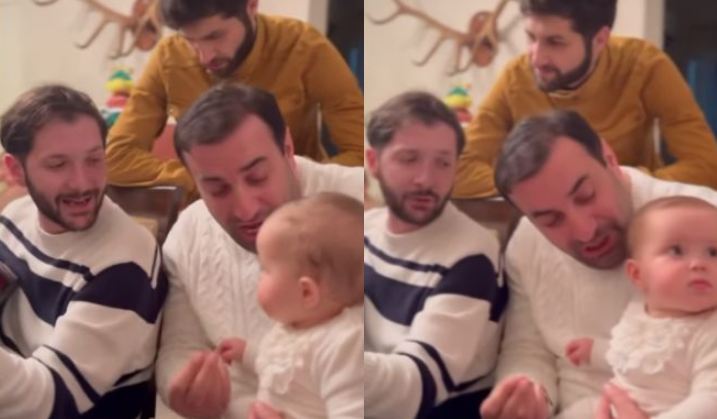 როგორ უმღერიან პატარა კირას გიორგი გაბუნია და ჯიმი აბესაძე – “ღამის შოუს” წამყვანი პოზიტიურ ვიდეოს გვიზიარებს