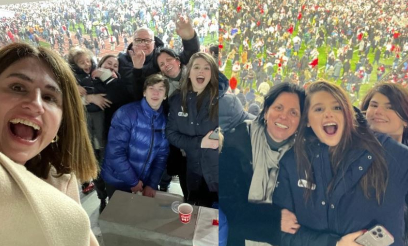 ორსული ნიცა თავაძე ოჯახთან ერთად ნაკრებს ქომაგობდა – ფოტოები სტადიონიდან