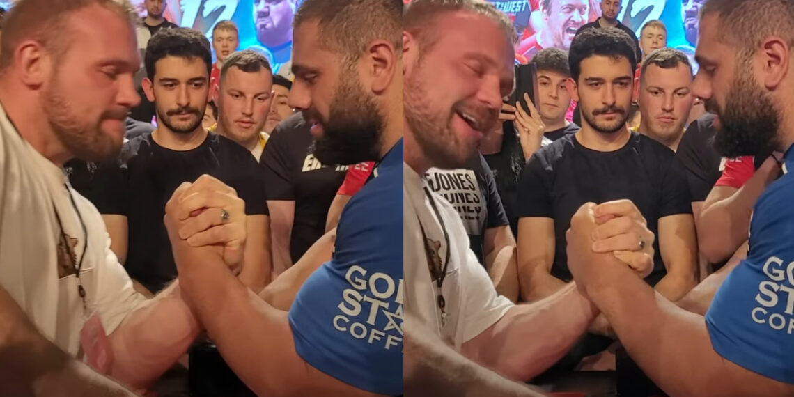 ქართველ ჰალკთან მოსინჯა ძალები – რუსი სპორტსმენის რეაქცია, როდესაც საგინაშვილის ხელის გადაწევა სცადა