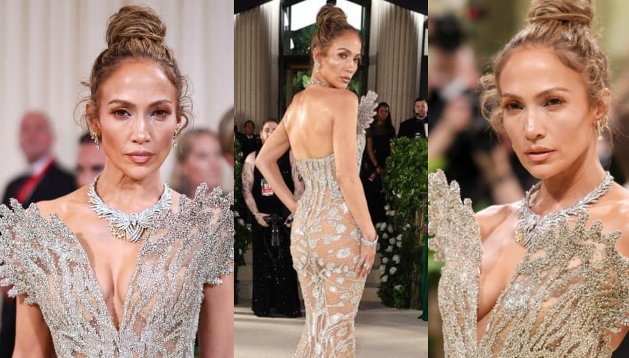 54 წლის ჯენიფერ ლოპესი “მეტ გალაზე” გამჭვირვალე, თამამი კაბით გამოჩნდა – მის შექმნას 800 საათი და 2.5 მილიონი ვერცხლის თვლის და ქვის დეტალი დასჭირდა