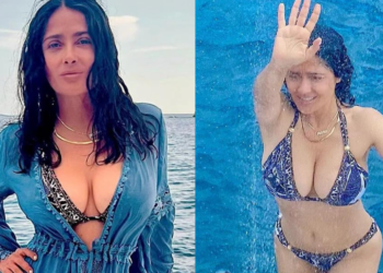 “უბერებელი” – 57 წლის სალმა ჰაიეკი საცურაო კოსტიუმში პოზირებს